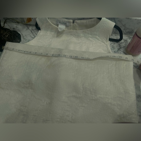 MaxMara White Sleeveless Mock Neck Sheath Dress - Picture 8 of 8